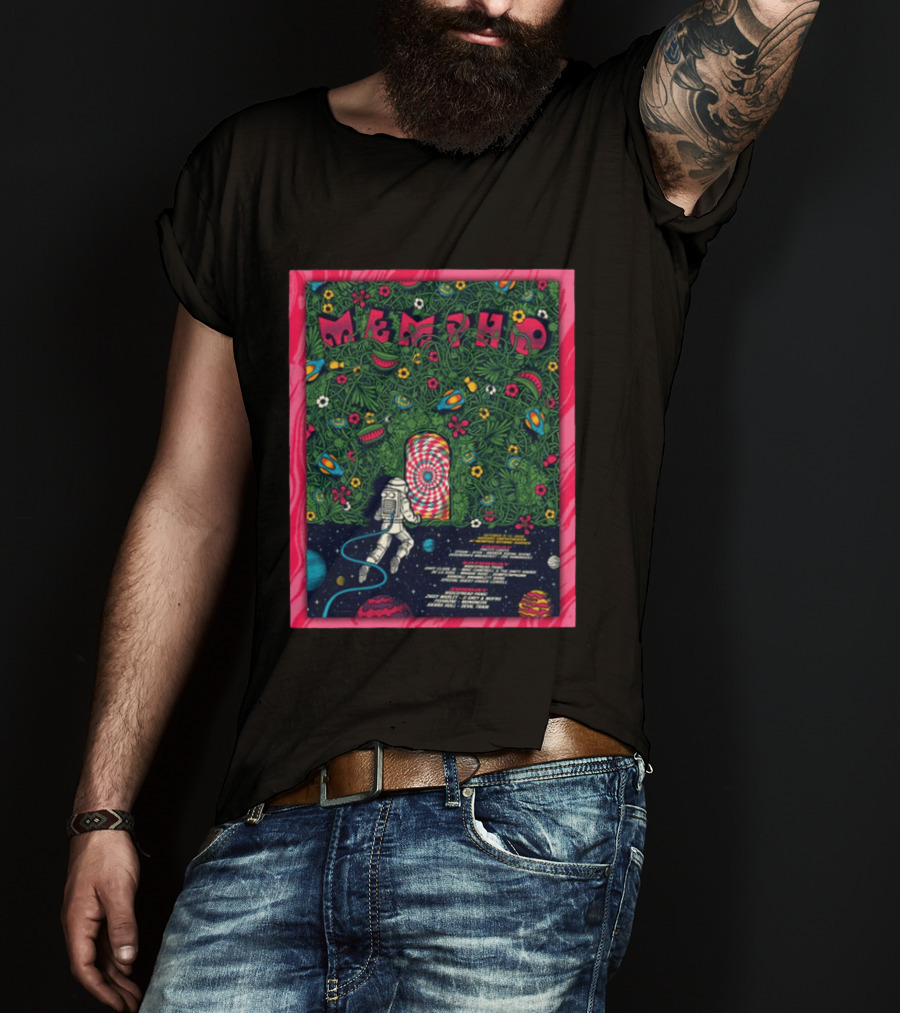 Mempho Festival 2026 October 9 10 Radians Amphitheater Memphis Botanic Garden Astronaut Cosmic Floral T-Shirt