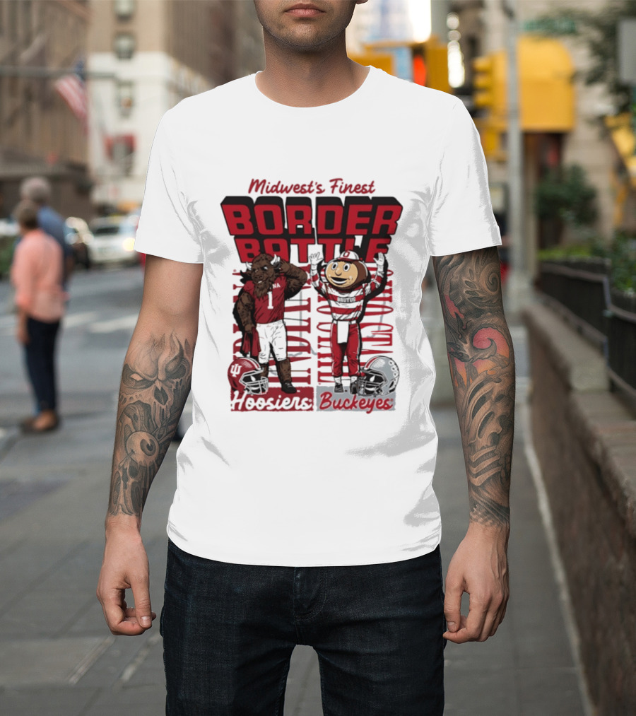 Midwest's Finest Indiana Hoosiers Vs Ohio State Buckeyes 2026 Border Battle T-Shirt