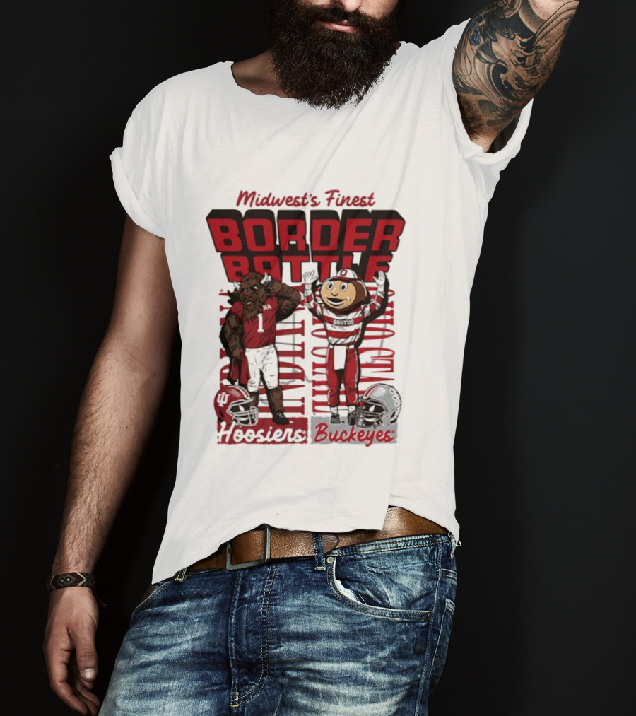 Midwest's Finest Indiana Hoosiers Vs Ohio State Buckeyes 2026 Border Battle T-Shirt
