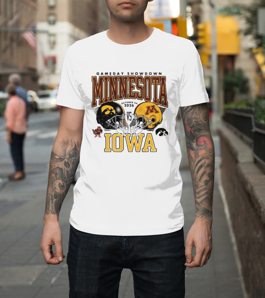 Gameday Showdown Minnesota Vs Iowa October 24 2026 Hawkeyes Golden Gophers Clash T-Shirt