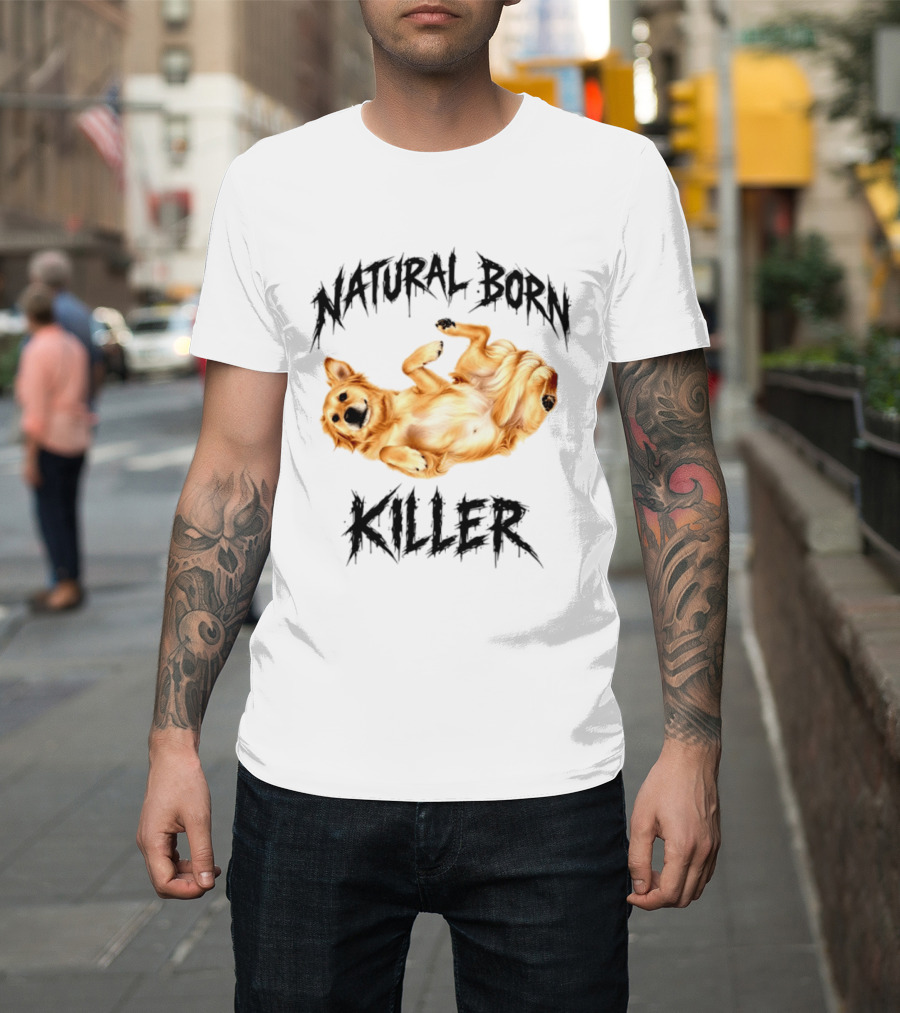 Natural Born Killer Playful Golden Retriever Pose T-Shirt