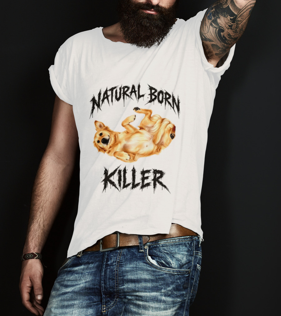 Natural Born Killer Playful Golden Retriever Pose T-Shirt