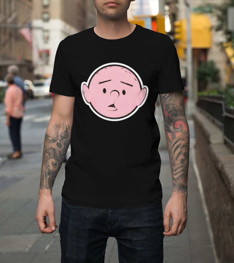 Cartoon Karl Pilkington Sticker Face Drawing T-Shirt