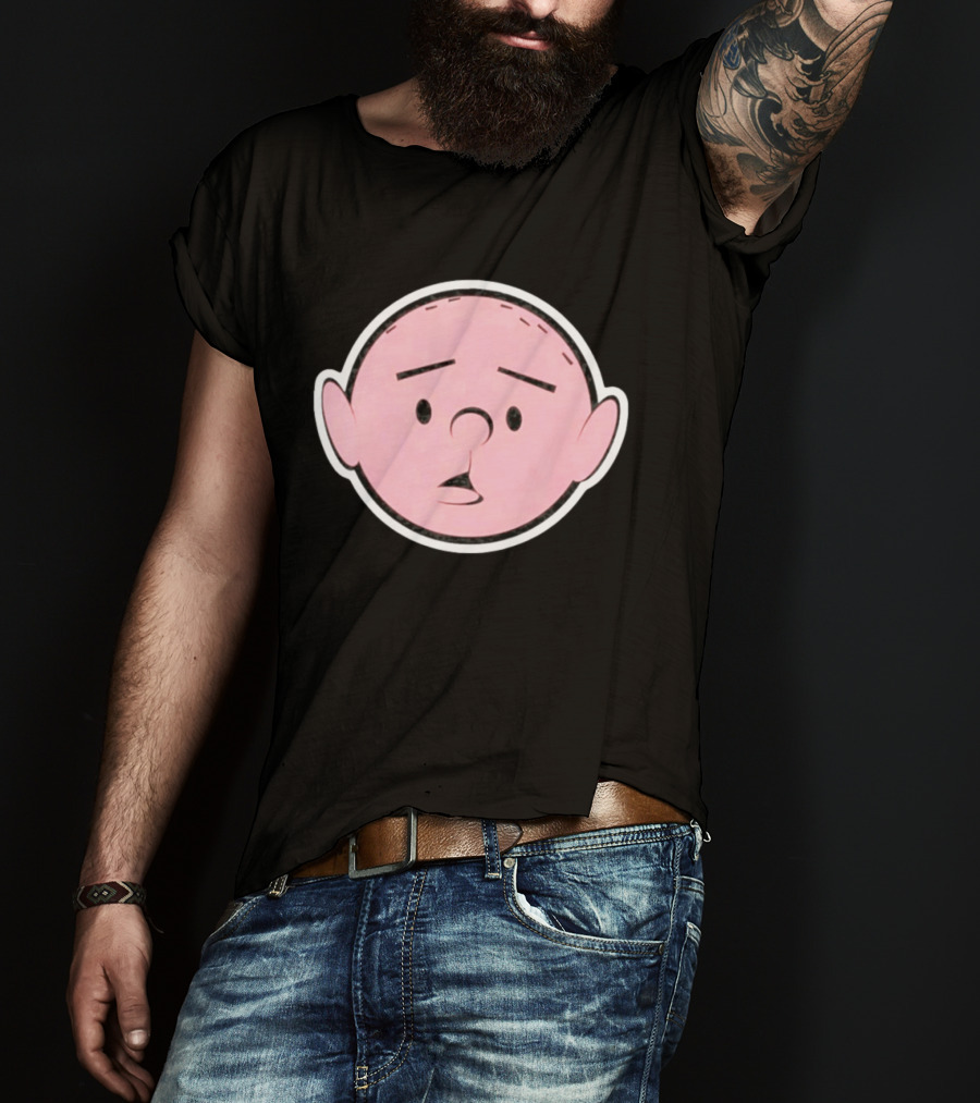 Cartoon Karl Pilkington Sticker Face Drawing T-Shirt