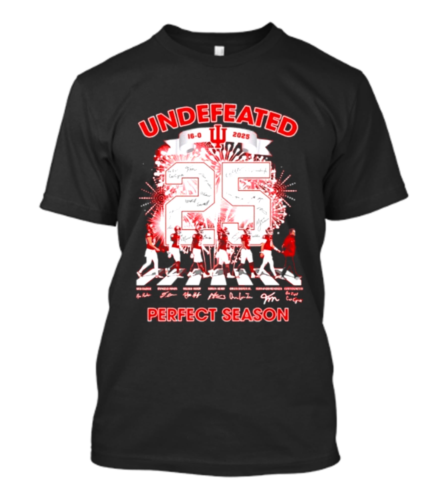 Indiana Hoosiers 2025 Undefeated 16 0 Perfect Season Signatures T-Shirt