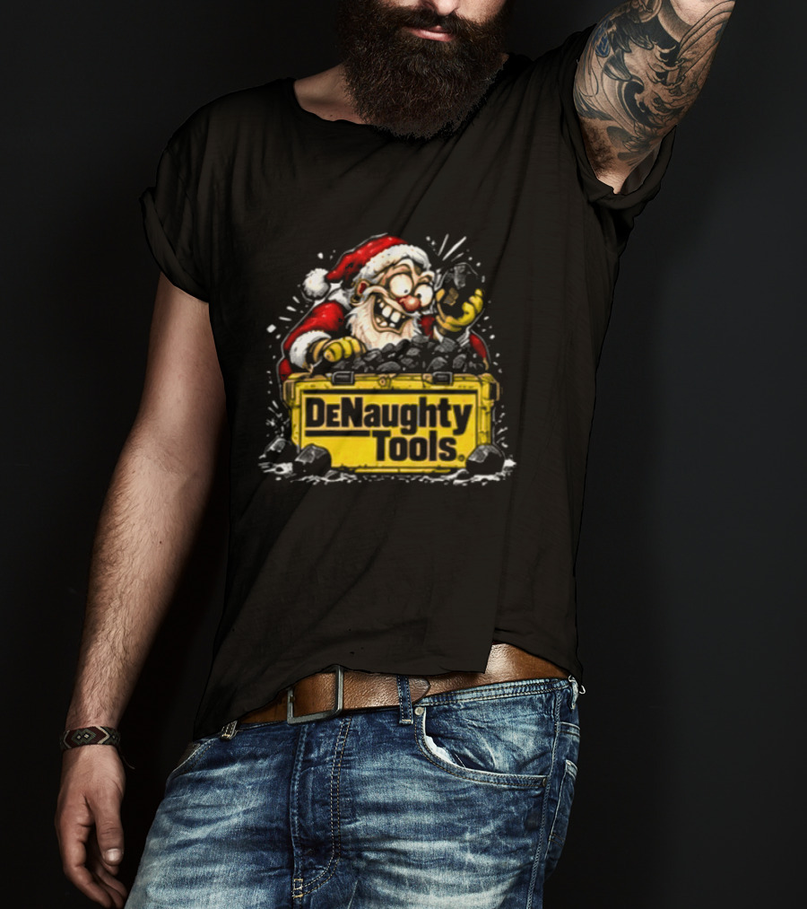 DeWalt DeNaughty Santa Tools Christmas Coal For Tool Lovers T-Shirt