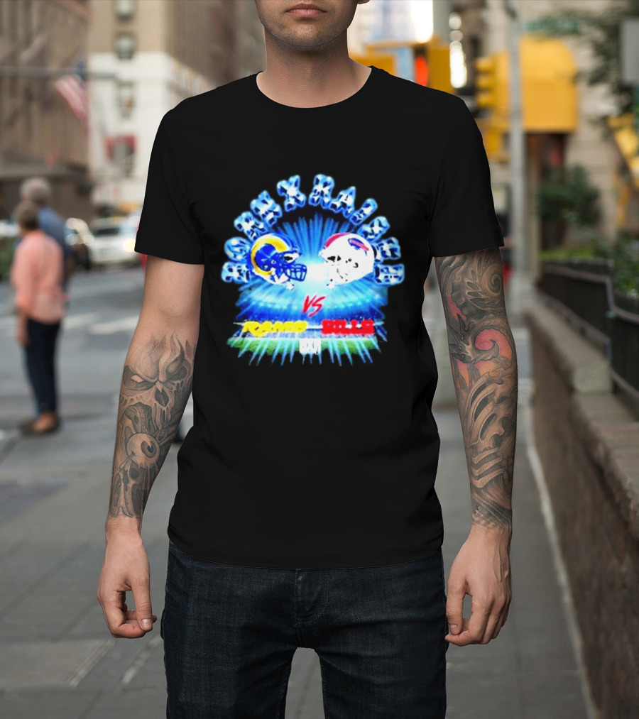 Max Krause Los Angeles Rams Vs Buffalo Bills October 12 2026 Sofi Stadium T-Shirt