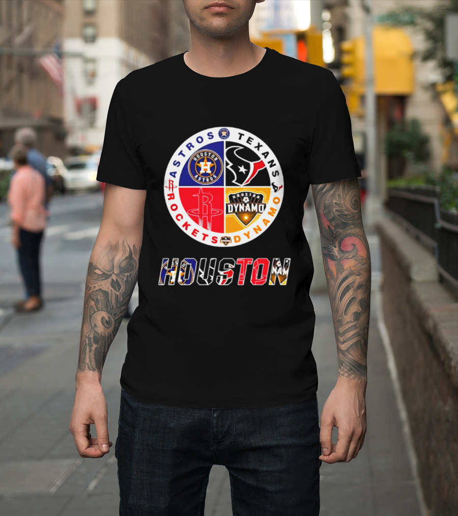 Houston Astros Texans Rockets Dynamo Sports Teams Fan Collection T-Shirt