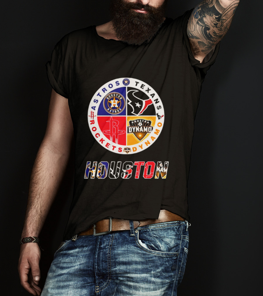 Houston Astros Texans Rockets Dynamo Sports Teams Fan Collection T-Shirt