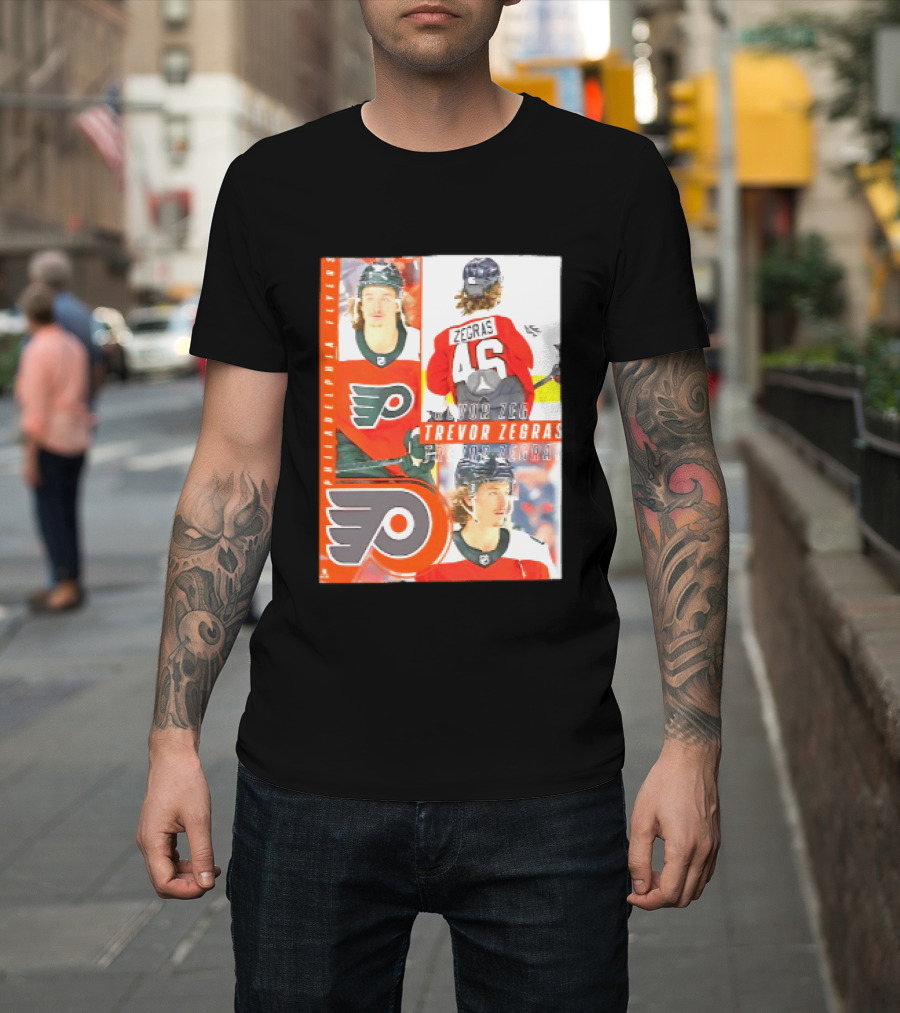 Philadelphia Flyers Trevor Zegras 46 Hockey Moment T-Shirt