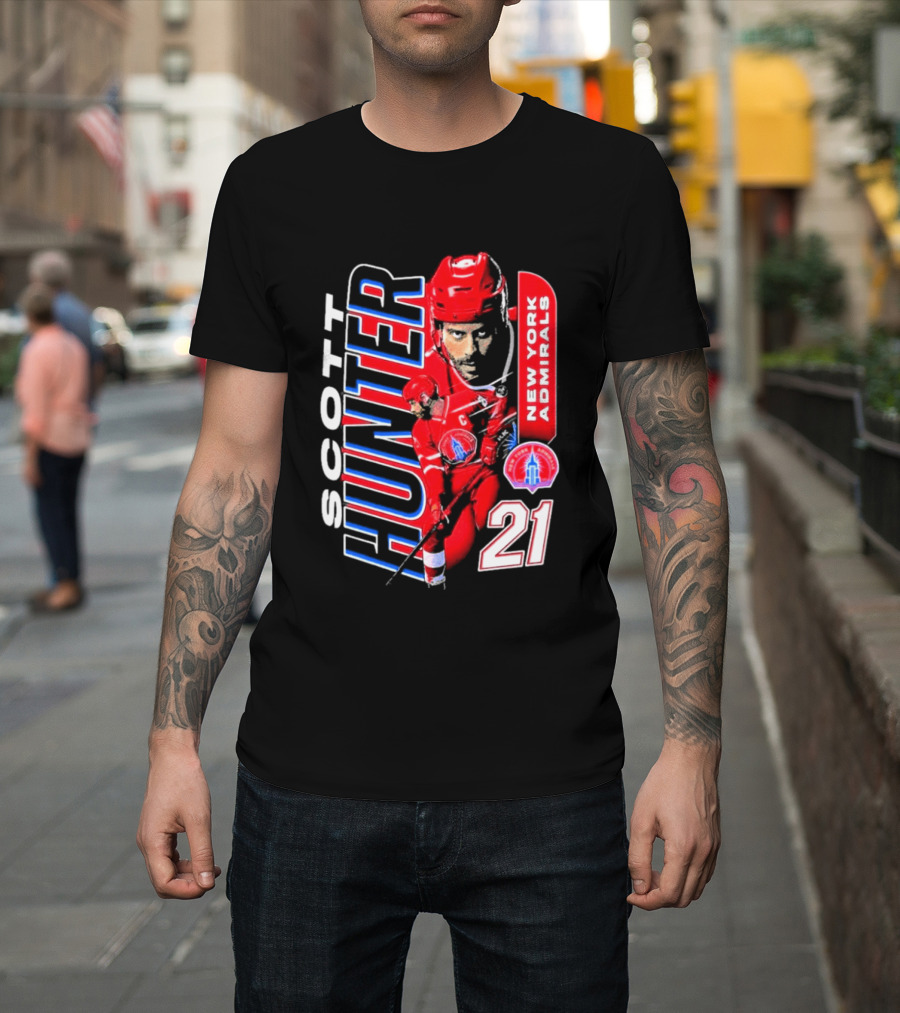 Scott Hunter New York Admirals 21 Hockey Team Player T-Shirt