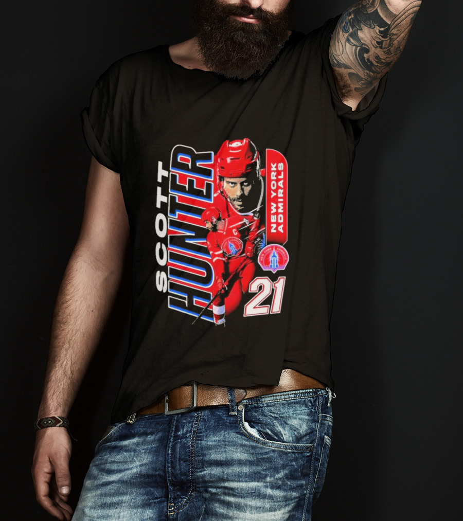 Scott Hunter New York Admirals 21 Hockey Team Player T-Shirt