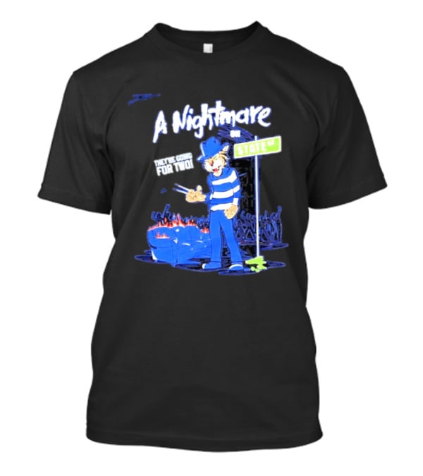 A Nightmare On State St They're Going For Two Cat Character In Blue And White Stripes T-Shirt