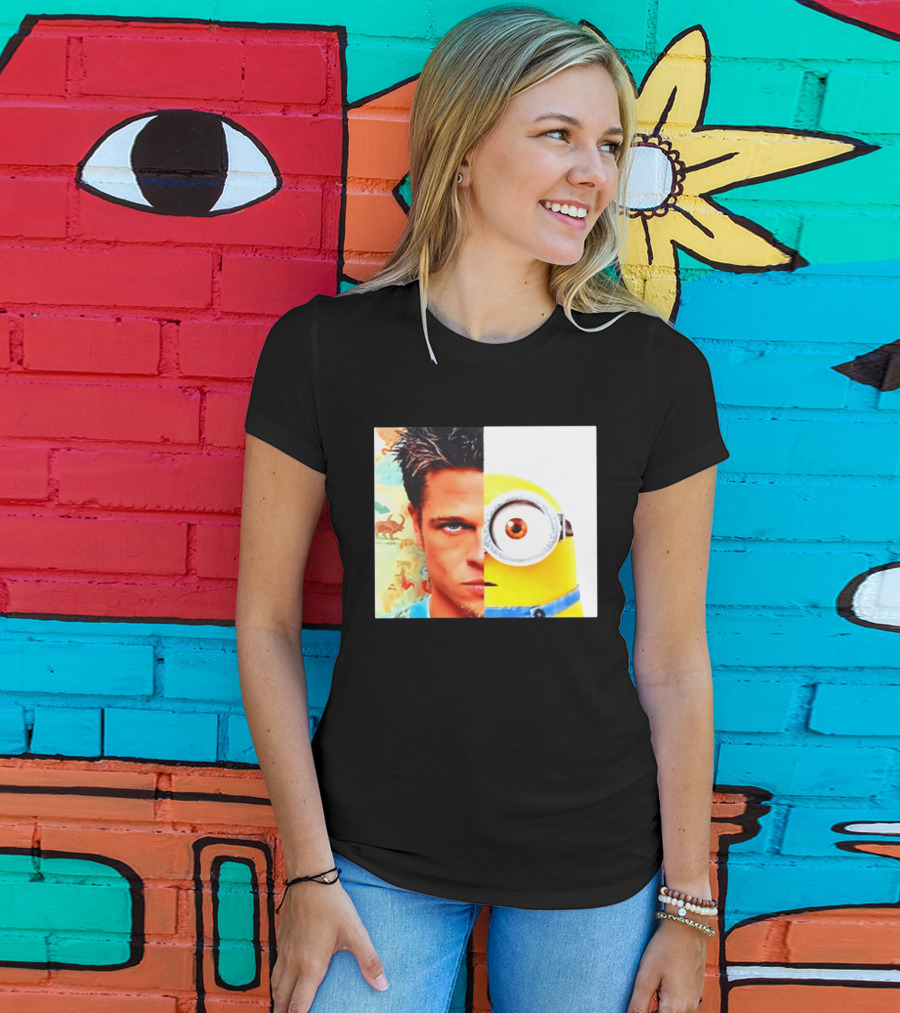Tyler Durden Minions Split Face Mashup T-Shirt