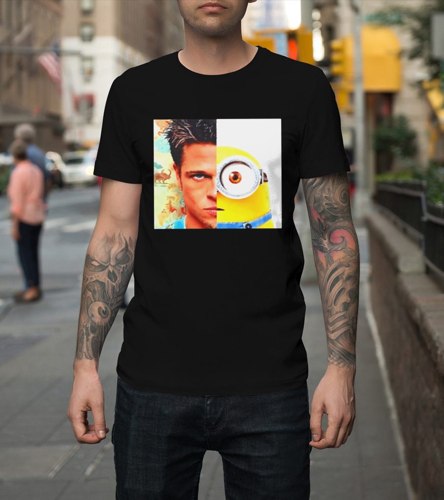 Tyler Durden Minions Split Face Mashup T-Shirt