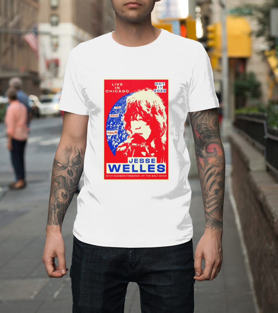 Live In Chicago Jesse Welles The Red Tour Oct 17 2026 With Hudson Freeman At The Salt Shed T-Shirt
