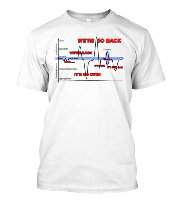 We're So Back It's So Over Meme Heartbeat Bros Chart T-Shirt