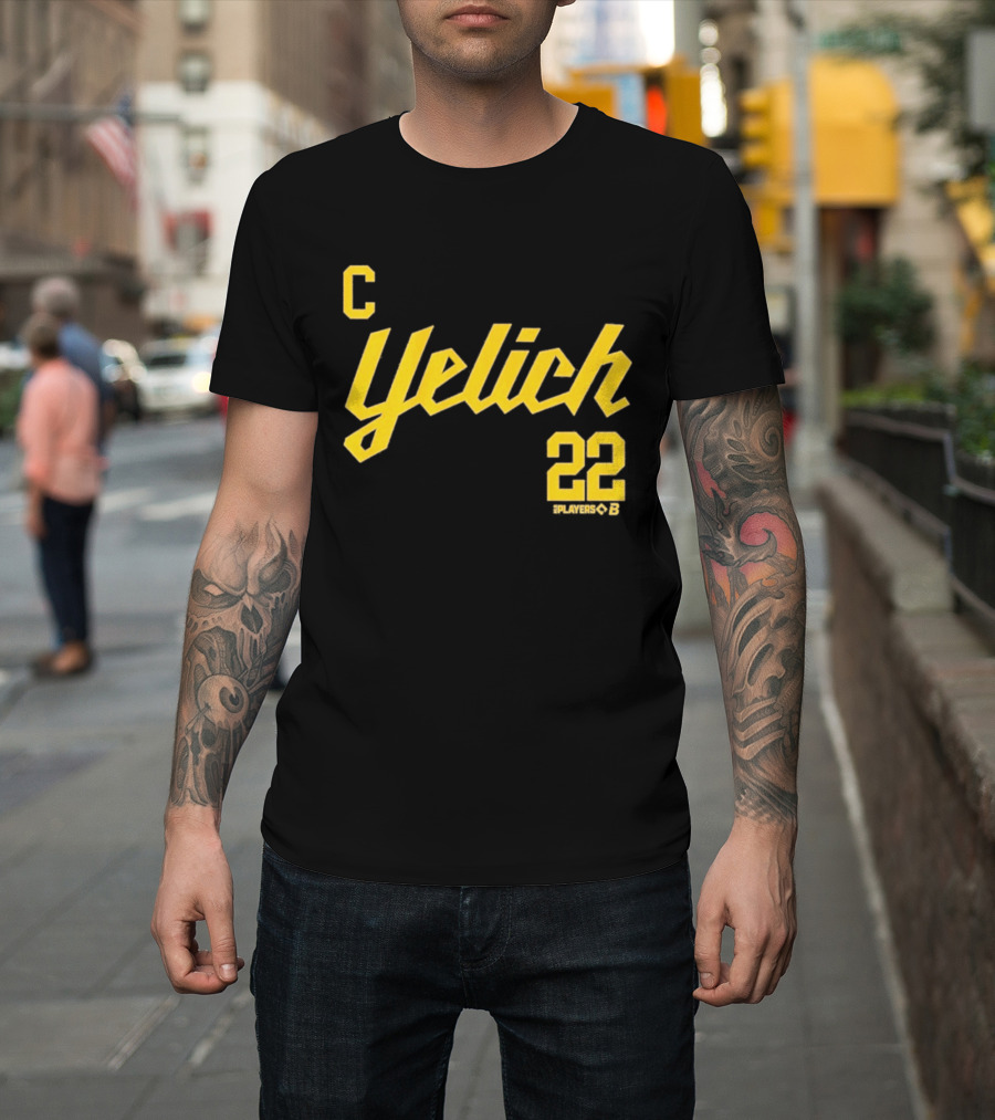 Yelich 22 Captain Players Milwaukee Brewers Baseball MLB T-Shirt