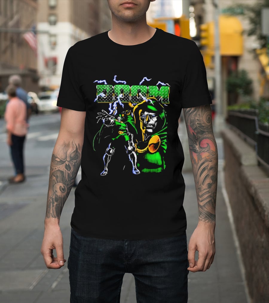 Marvel Doctor Doom Metallic Lightning Victor Von Doom T-Shirt