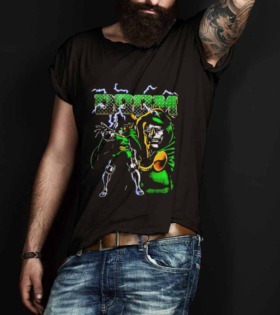Marvel Doctor Doom Metallic Lightning Victor Von Doom T-Shirt