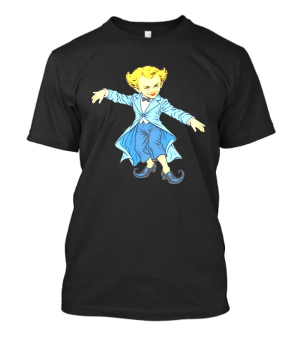 Rumpelstiltskin Tip Toe Cartoon Character In Blue Suit And Black Shoes T-Shirt