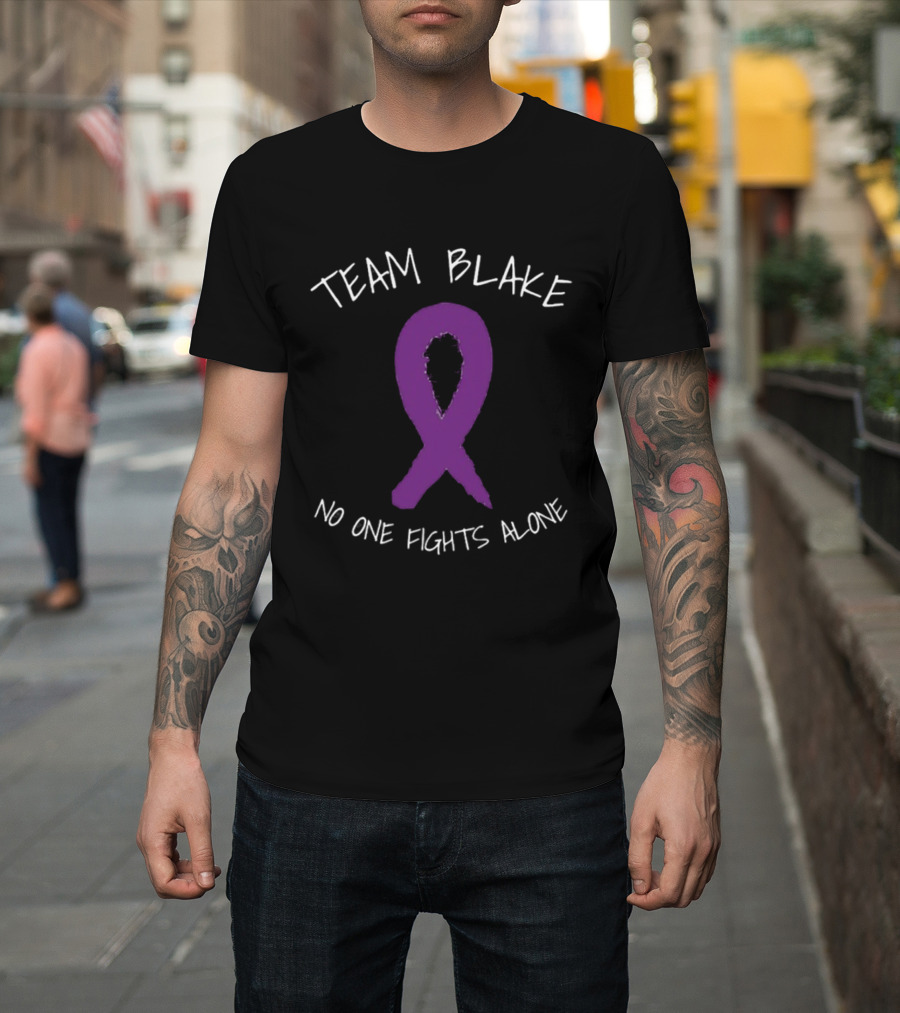 Team Blake Purple Ribbon Support No One Fights Alone T-Shirt