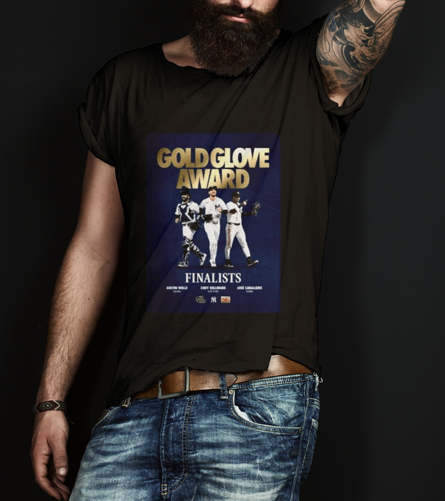 Gold Glove Award Finalists Austin Wells Cody Bellinger José Caballero 2026 Yankees Cubs Mariners T-Shirt
