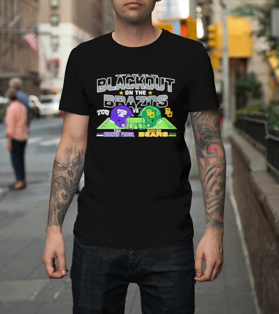 Baylor Bears Vs TCU Horned Frogs Blackout On The Brazos Gameday T-Shirt