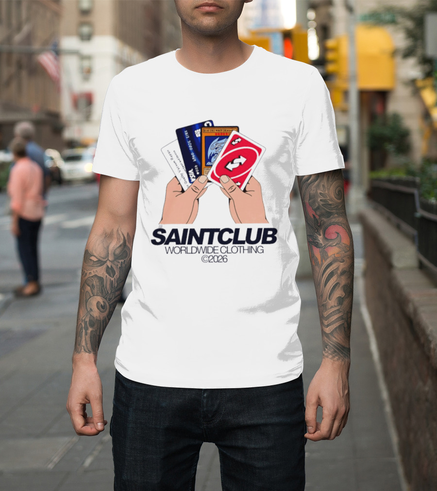 Blue Eyes White Dragon Uno Card Saintclub Worldwide Clothing 2026 T-Shirt