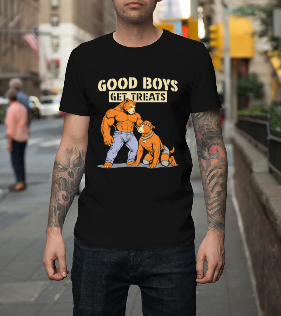 Good Boys Get Treats Pitbull Bear T-Shirt
