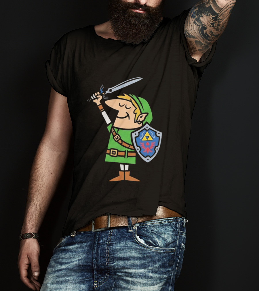 Little Caesars Link Green Zelda Shield Sword T-Shirt