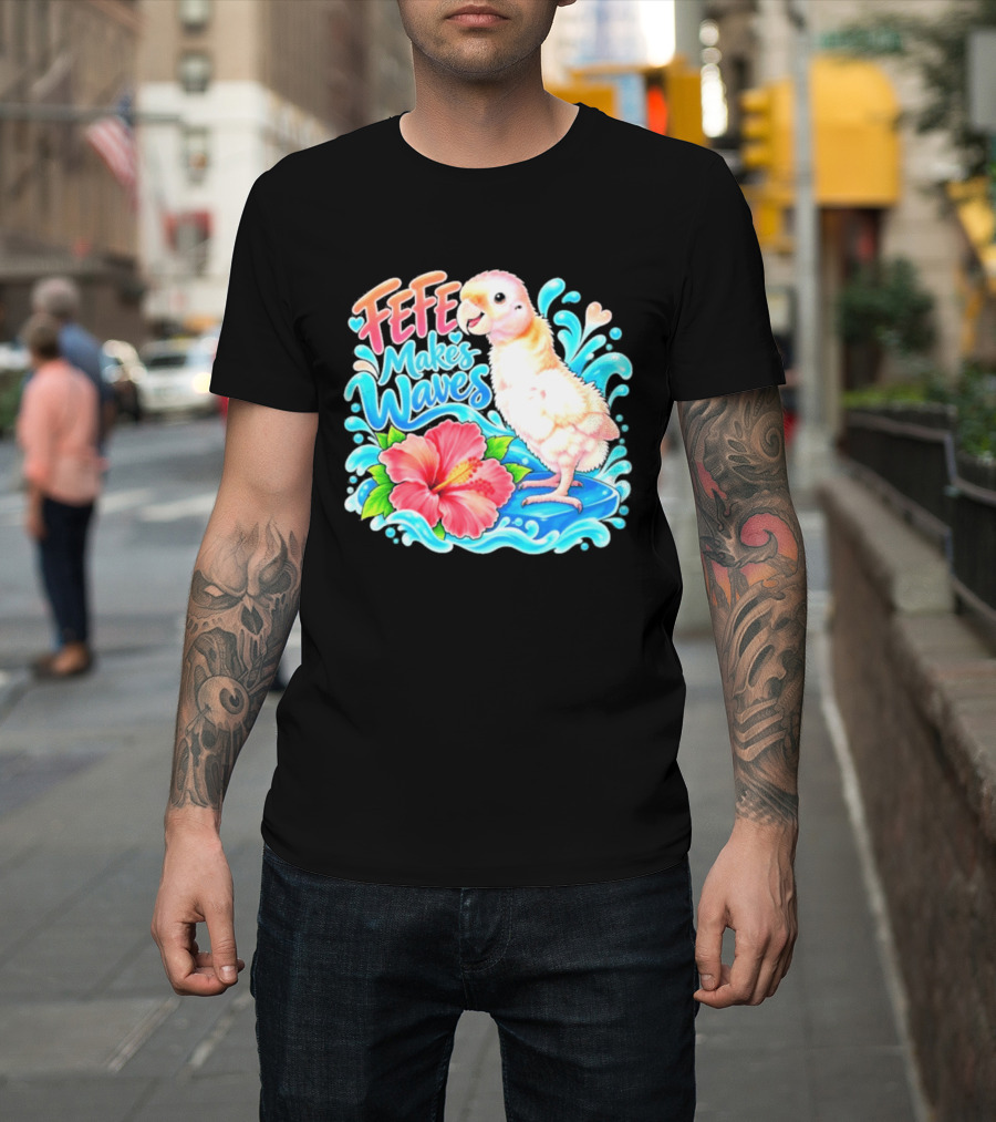 FeFe Makes Waves Parrot Hibiscus Splash Fundraiser T-Shirt