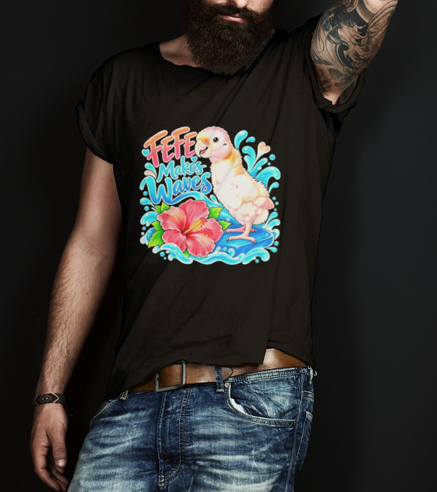 FeFe Makes Waves Parrot Hibiscus Splash Fundraiser T-Shirt