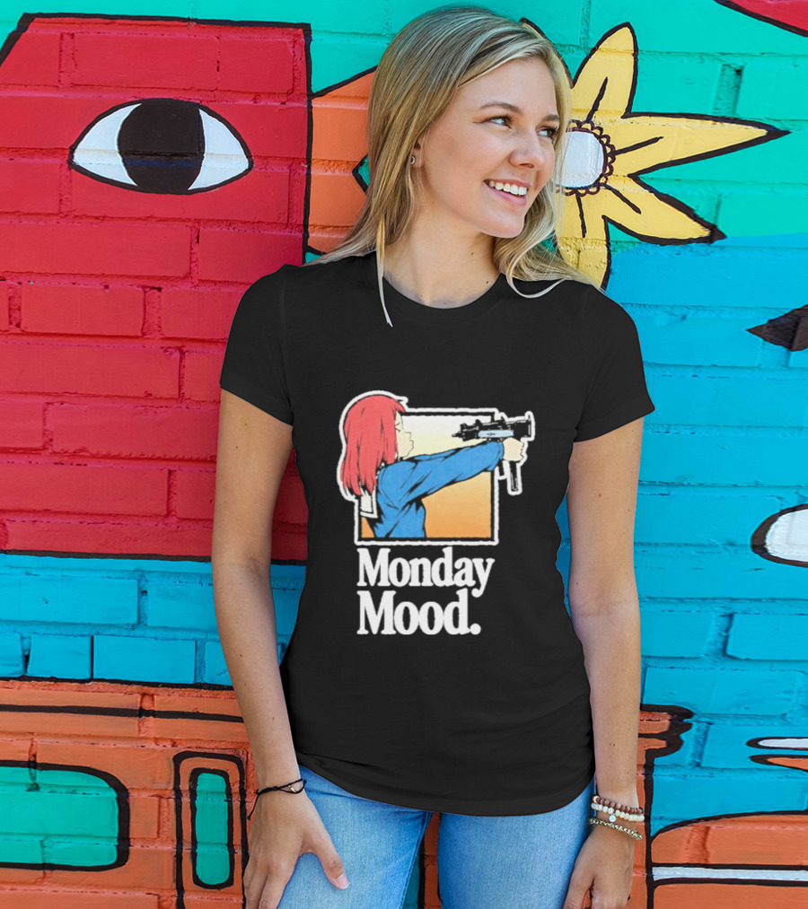 Mamimi Samejima Fooly Cooly Monday Mood Anime Gun Playful Vibe T-Shirt