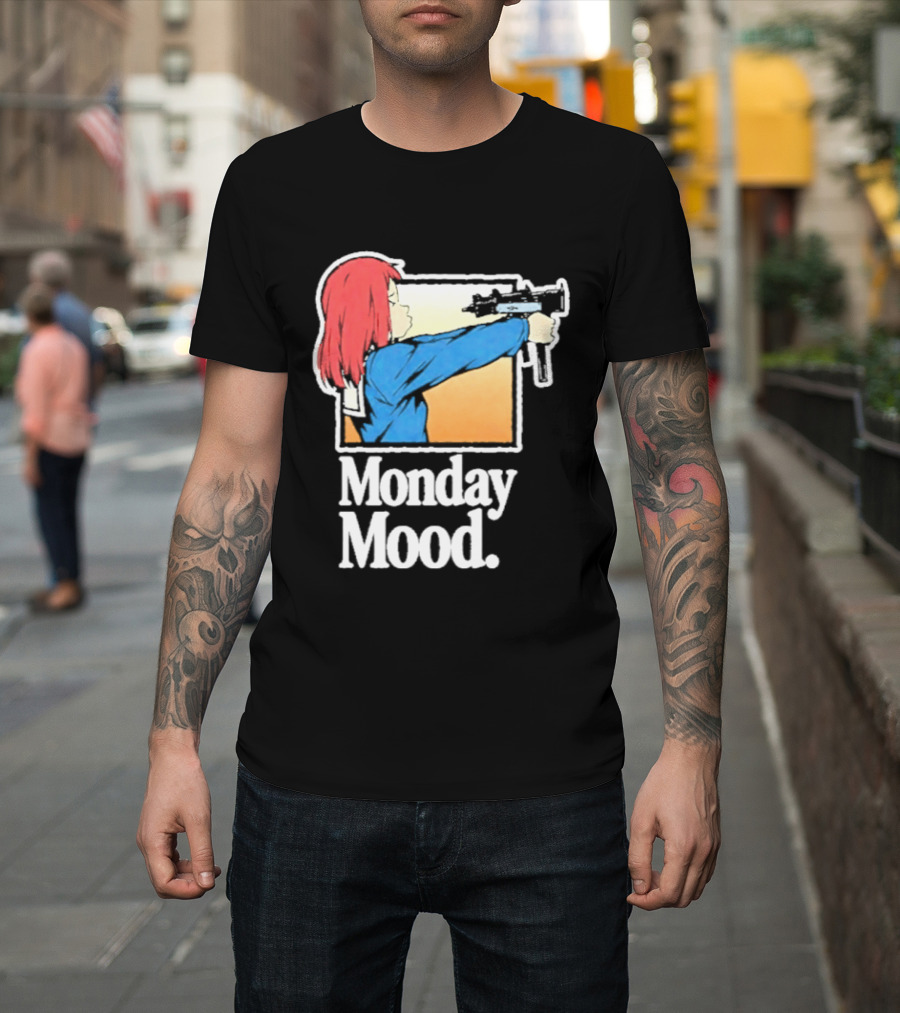 Mamimi Samejima Fooly Cooly Monday Mood Anime Gun Playful Vibe T-Shirt