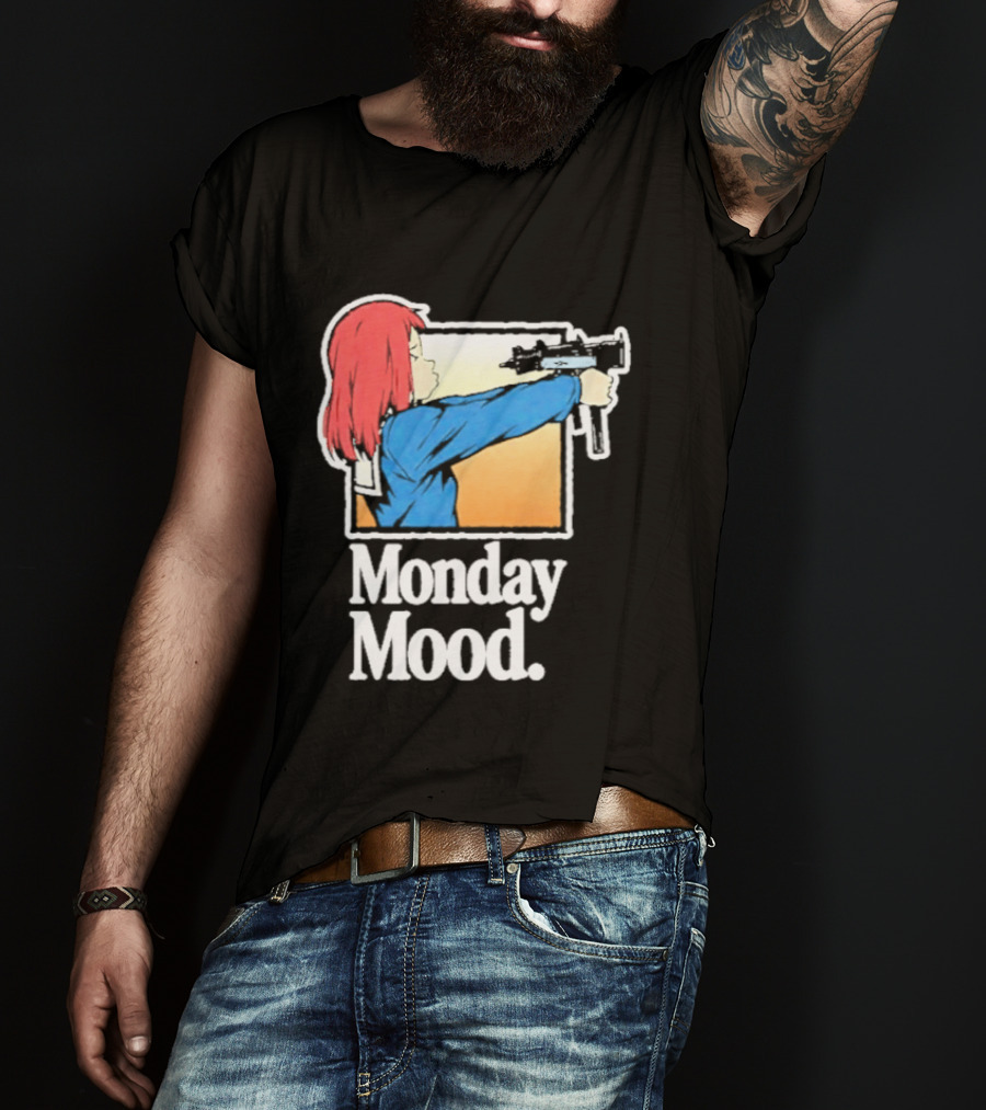 Mamimi Samejima Fooly Cooly Monday Mood Anime Gun Playful Vibe T-Shirt