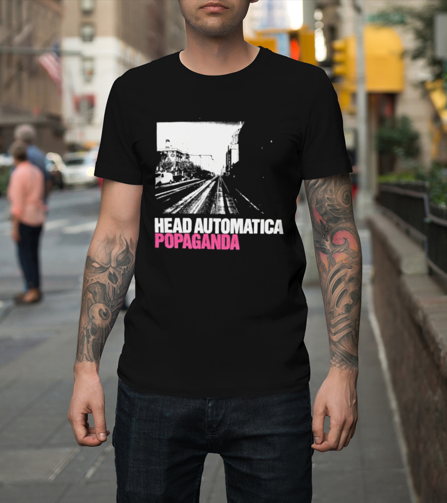 Head Automatica Popaganda Train Tracks Art Daryl Palumbo T-Shirt