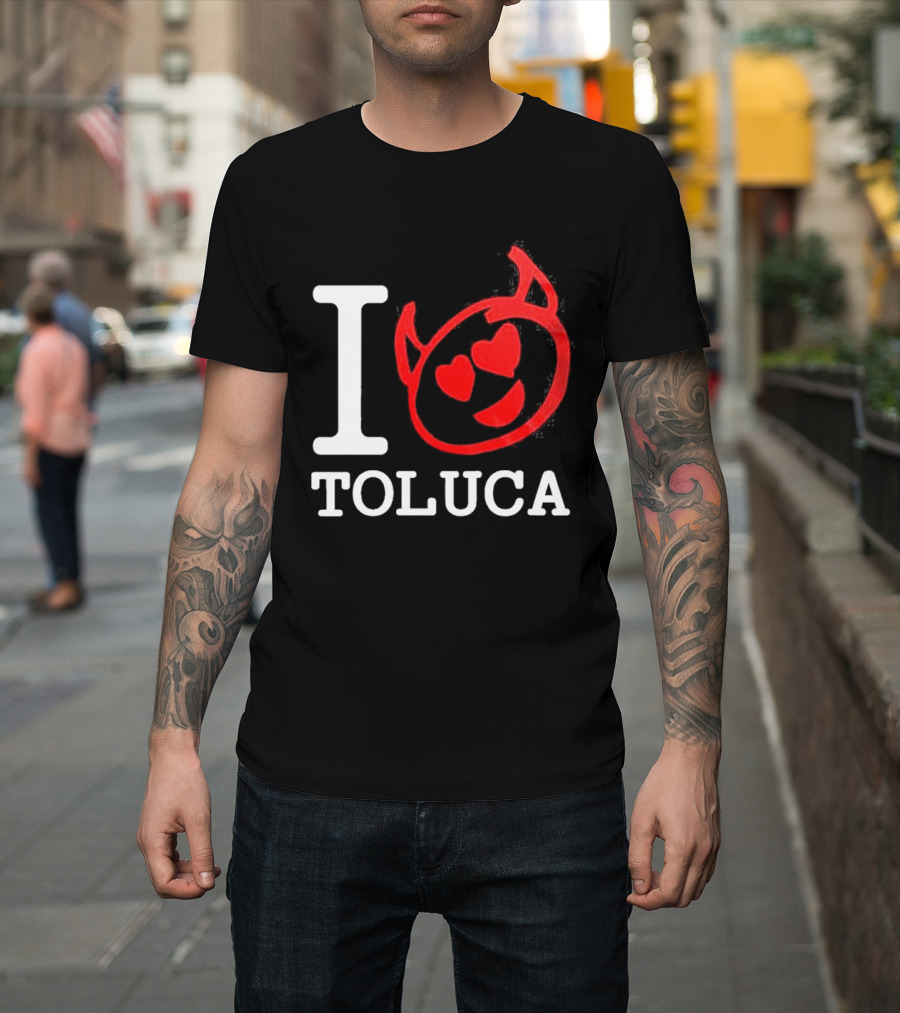 I Love Toluca FC Heart Eyes Devil Emoticon T-Shirt