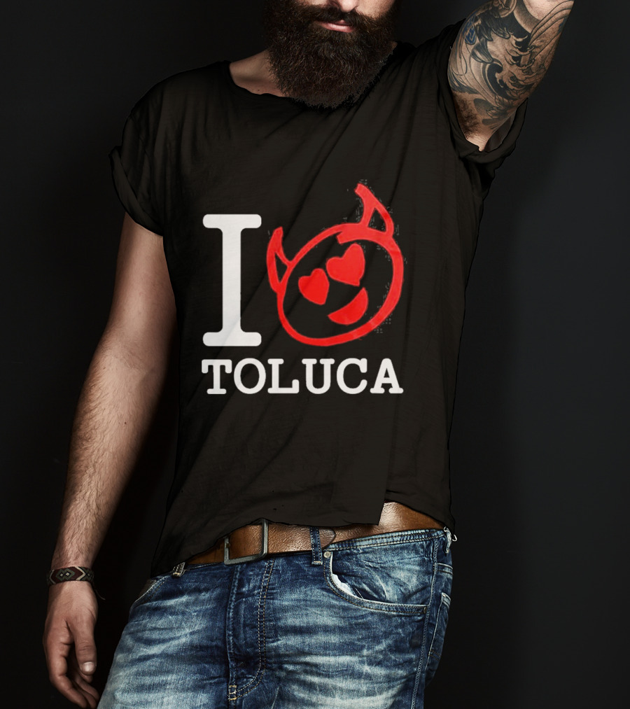 I Love Toluca FC Heart Eyes Devil Emoticon T-Shirt