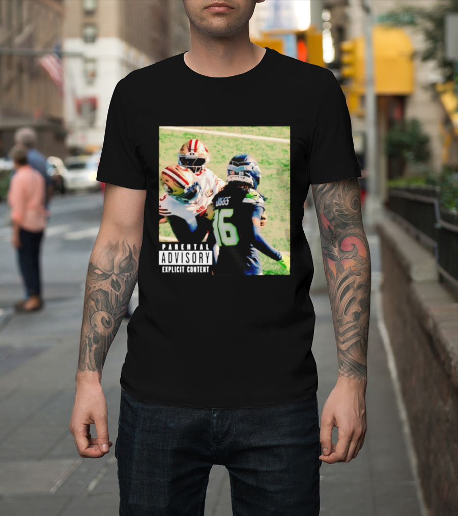 Parental Advisory Explicit Content Mike Evans Vs Trevon Diggs Football Meme T-Shirt