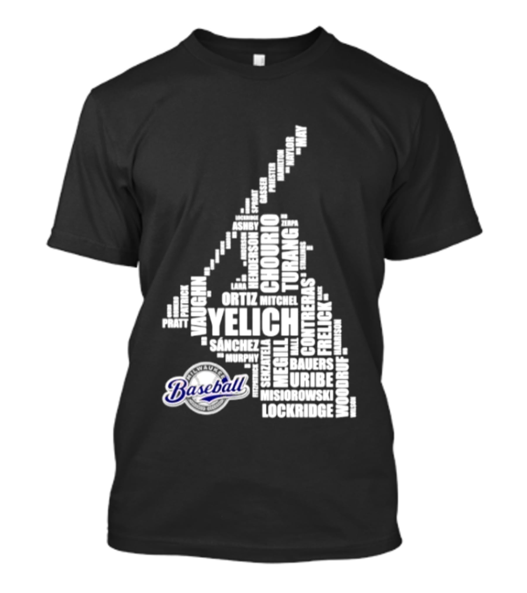 Milwaukee Brewers 2026 MLB Yelich Baseball Stars Names T-Shirt
