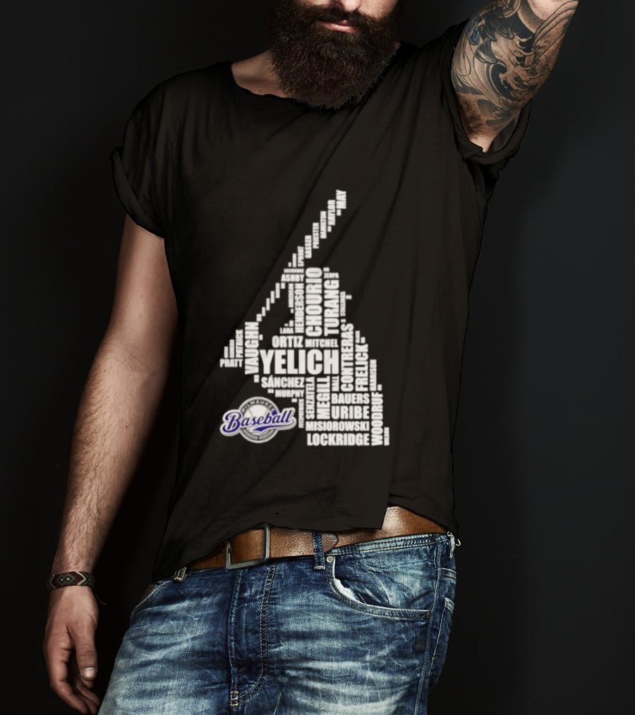 Milwaukee Brewers 2026 MLB Yelich Baseball Stars Names T-Shirt
