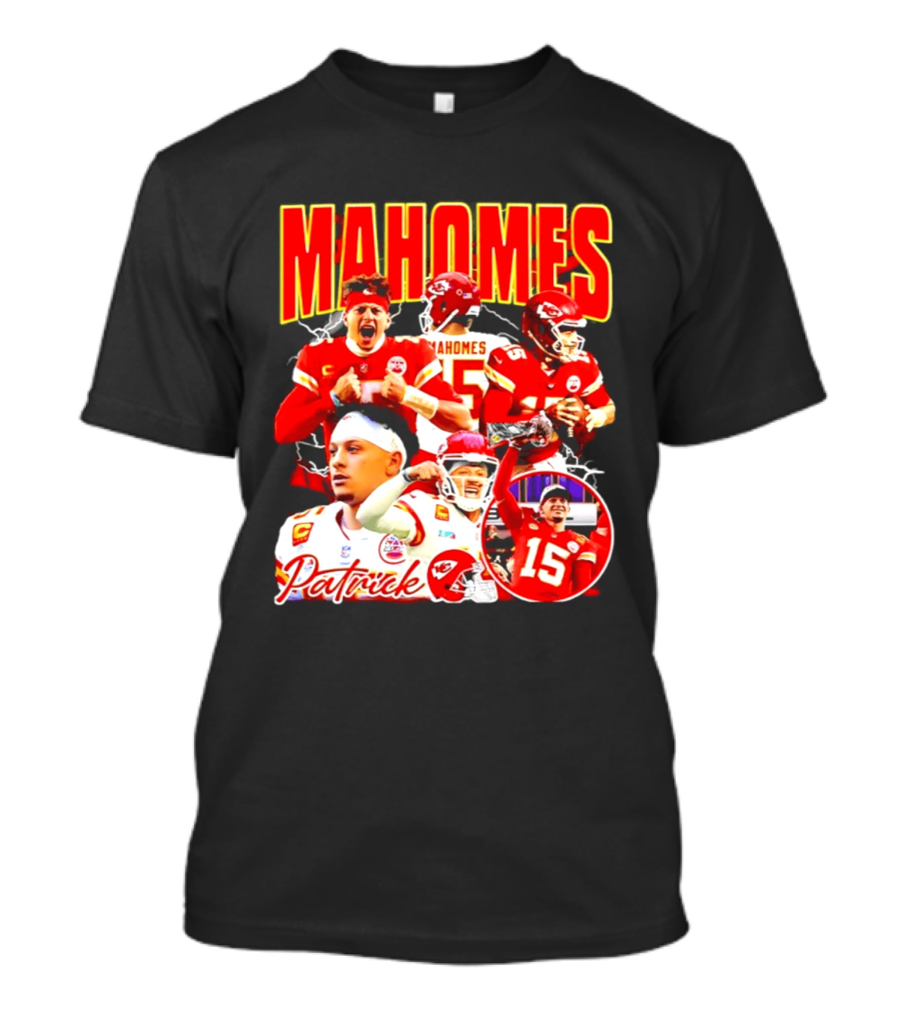 Patrick Mahomes Kansas City Chiefs 15 Red Gold Champion 2026 T-Shirt
