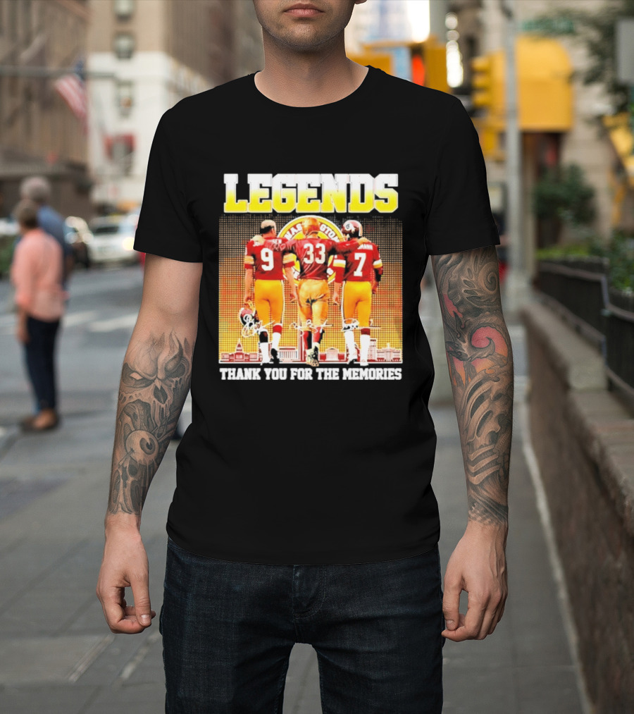 Washington Commanders Legends Thank You For The Memories Skyline Signatures T-Shirt