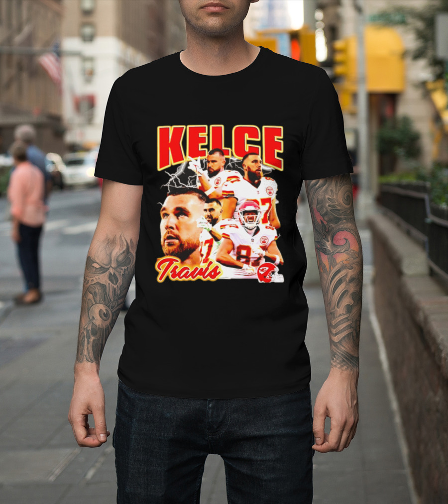 Travis Kelce Kansas City Chiefs Football 90s Bootleg Retro Style Chiefs Football Kelce 87 T-Shirt