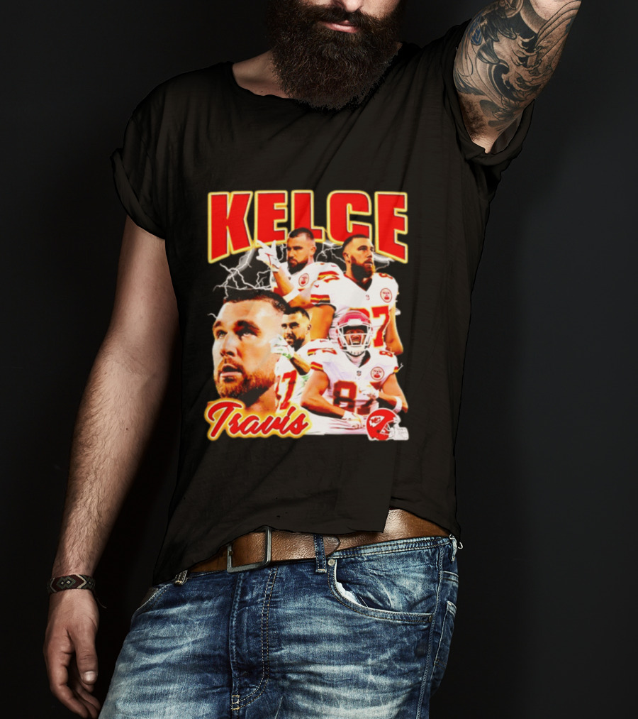 Travis Kelce Kansas City Chiefs Football 90s Bootleg Retro Style Chiefs Football Kelce 87 T-Shirt