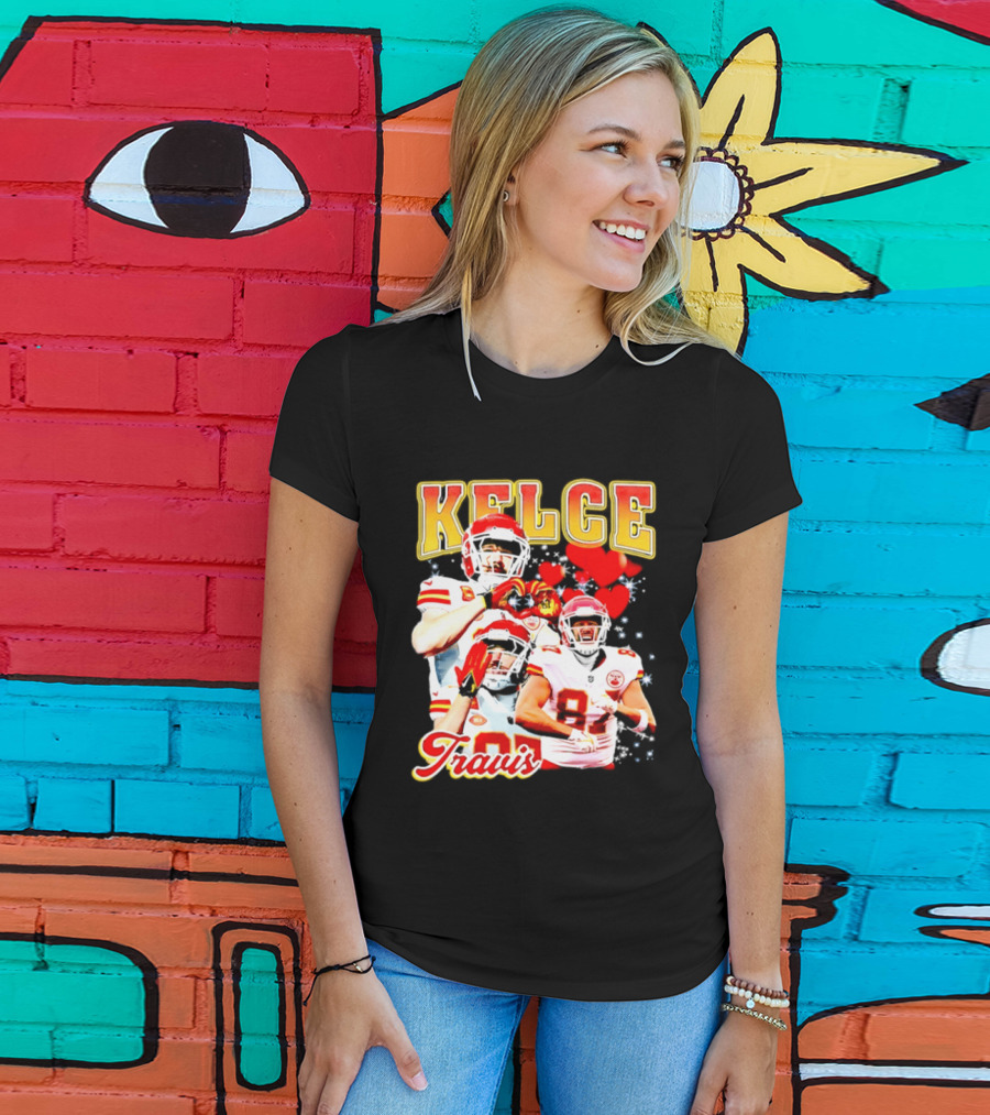 Travis Kelce Kansas City Chiefs Hand Heart Kelce 87 T-Shirt