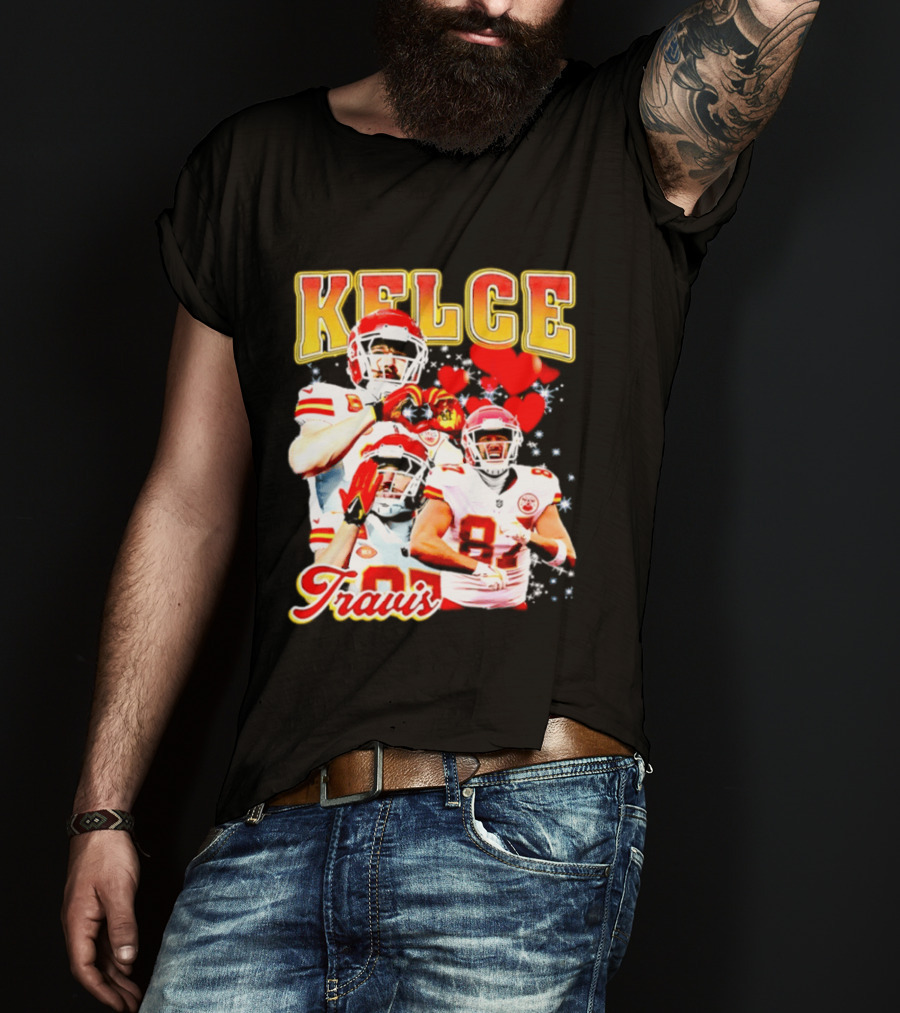 Travis Kelce Kansas City Chiefs Hand Heart Kelce 87 T-Shirt