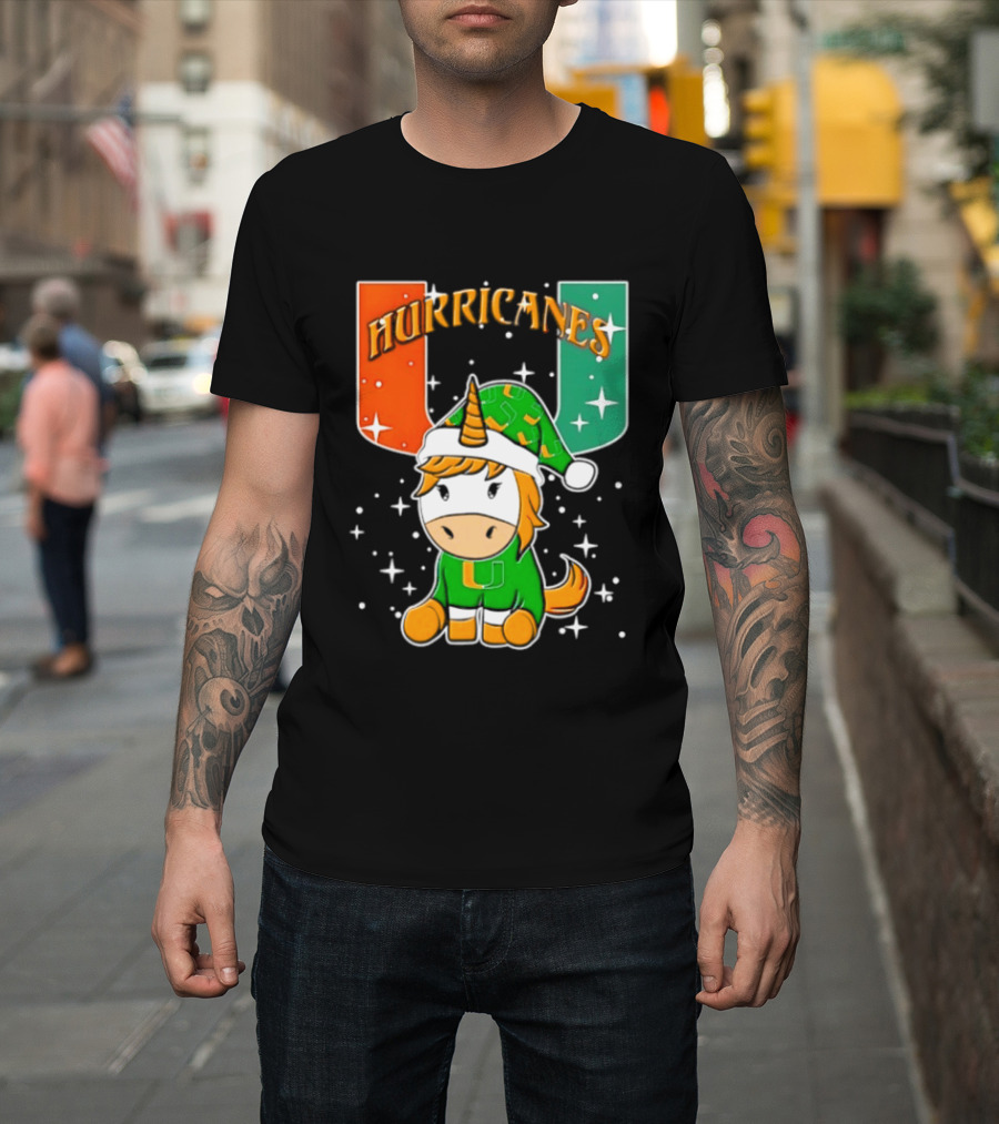Unicorn Miami Hurricanes NCAA Christmas 2026 T-Shirt