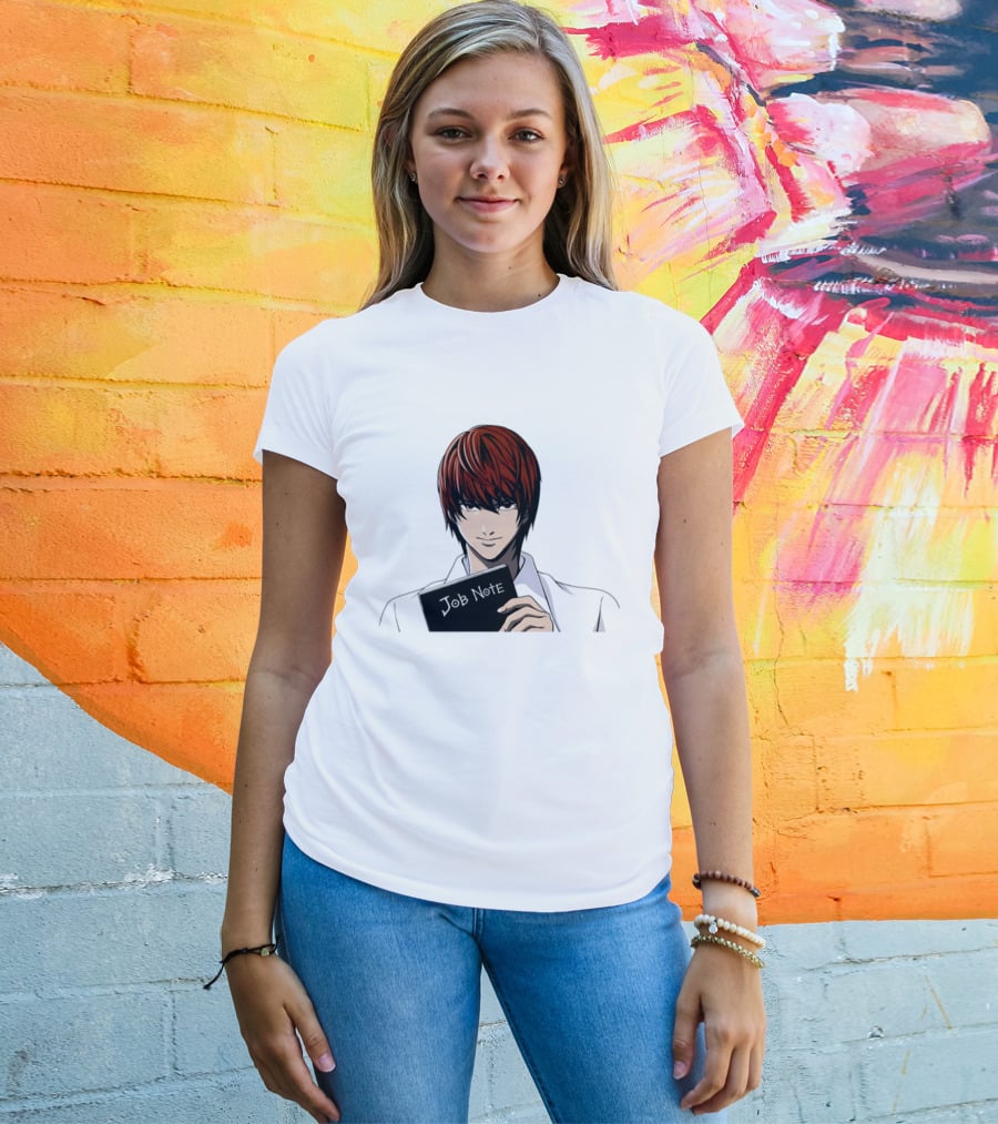Job Note Parody Light Yagami Character Anime Manga T-Shirt